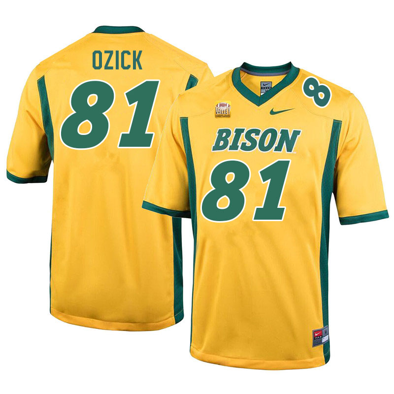 Men #81 Eli Ozick North Dakota State Bison College Football Jerseys Stitched-Yellow